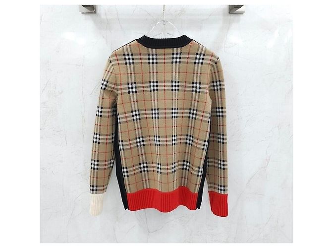 Burberry Maglia in jacquard di lana beige Multicolore - vista 2