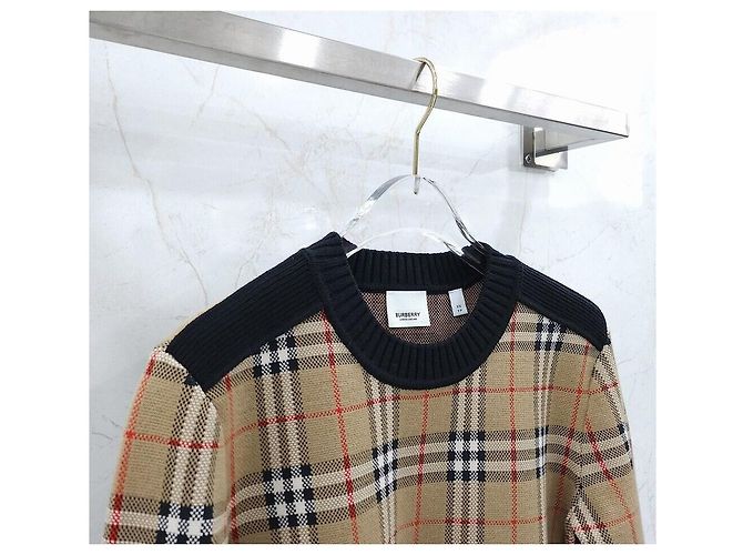 Burberry Maglia in jacquard di lana beige Multicolore - vista 3