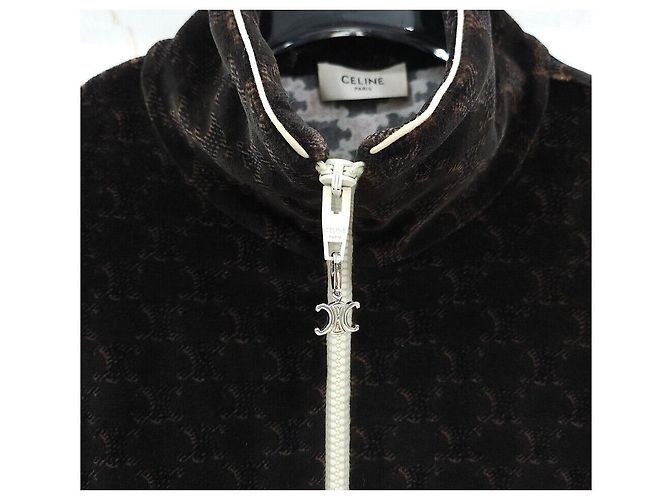 Céline Velours-Jersey-Trainingsjacke mit Reißverschluss Silber - Ansicht 4
