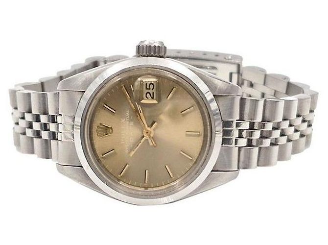 Rolex Relógio Datejust em aço para mulher Laranja - vista 2