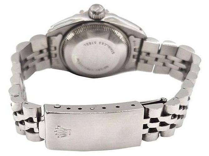 Rolex Relógio Datejust em aço para mulher Laranja - vista 5