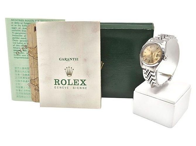 Rolex Relógio Datejust em aço para mulher Laranja - vista 7