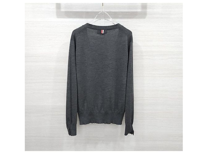 Thom Browne Grauer Wollcardigan Braun - Ansicht 2