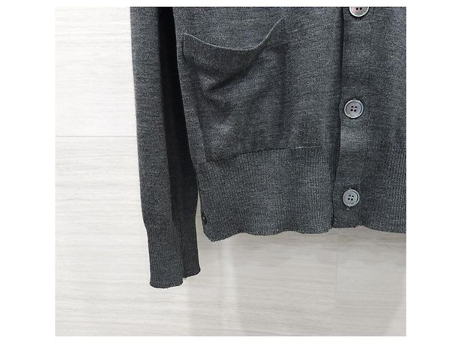 Thom Browne Grauer Wollcardigan Braun - Ansicht 4