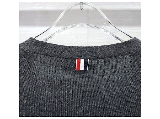 Thom Browne Grauer Wollcardigan Braun - Ansicht 5