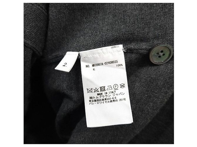 Thom Browne Grauer Wollcardigan Braun - Ansicht 6