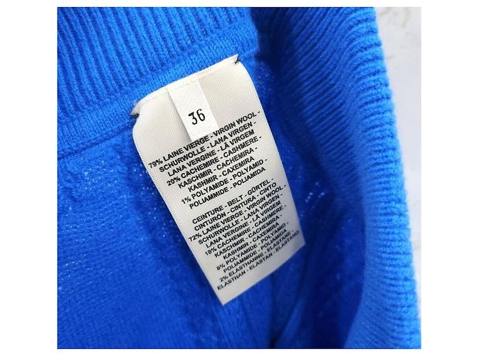 Hermès Falda de lana con punto trenzado Azul - vista 4