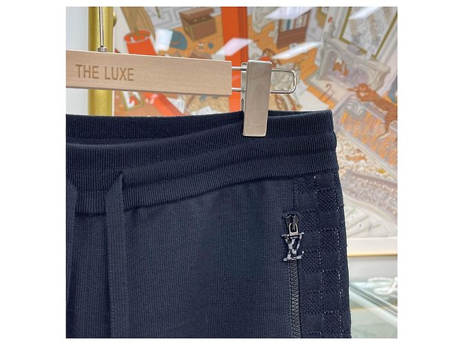 Louis Vuitton Pantaloni track Damier in maglia Black Nero - vista 3