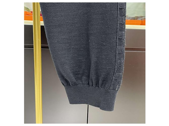 Louis Vuitton Pantaloni track Damier in maglia Black Nero - vista 6