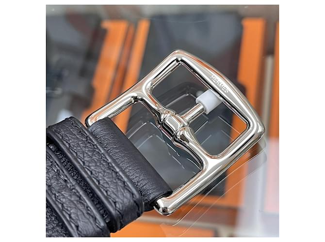 Hermès Borsa Messenger Kelly Togo PM Nera con Palladio Nero - vista 9
