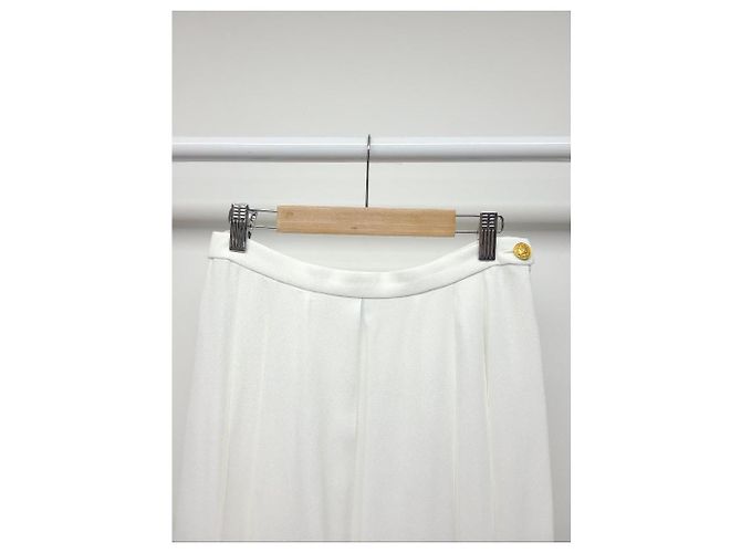 Louis Vuitton Falda midi tennis dorada entallada blanca Blanco - vista 2