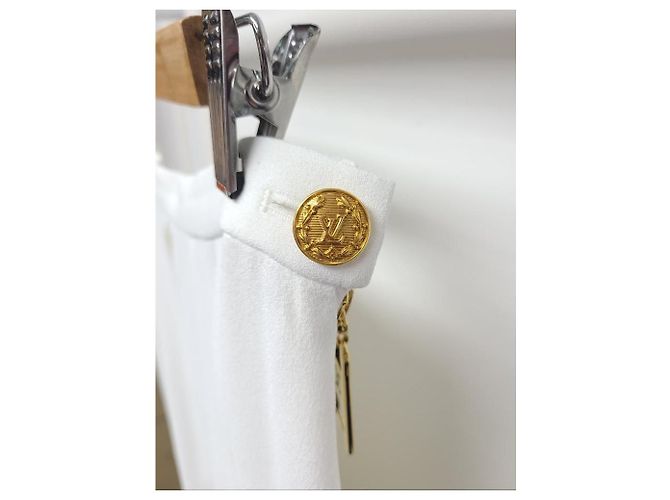 Louis Vuitton Falda midi tennis dorada entallada blanca Blanco - vista 4