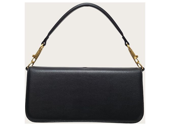 Valentino Borsa a tracolla Rockstud con catena e logo dorato in pelle di vitello nera Nero - vista 5