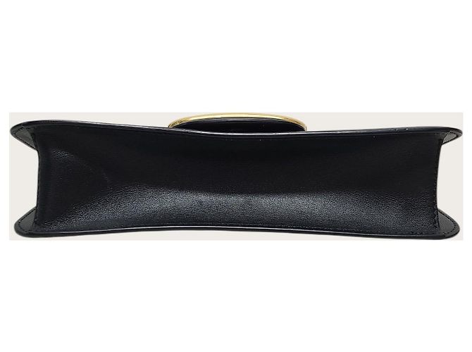 Valentino Borsa a tracolla Rockstud con catena e logo dorato in pelle di vitello nera Nero - vista 6