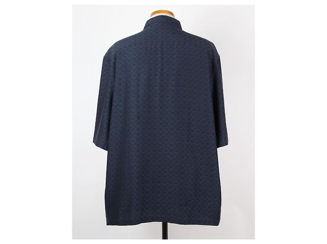 Louis Vuitton Mini Monogram Seidenmischung Hemd Navy XL Blau - Ansicht 2