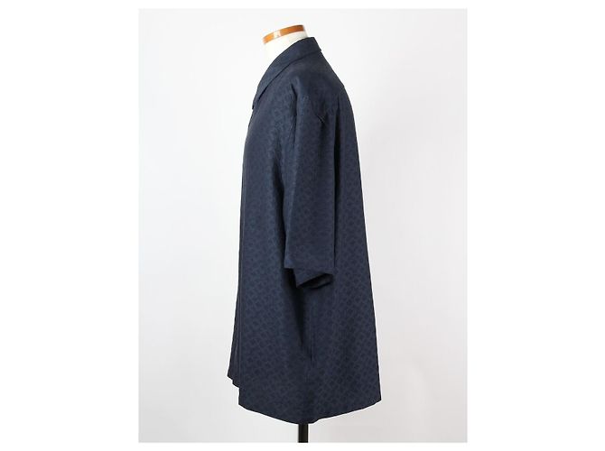 Louis Vuitton Mini Monogram Seidenmischung Hemd Navy XL Blau - Ansicht 3