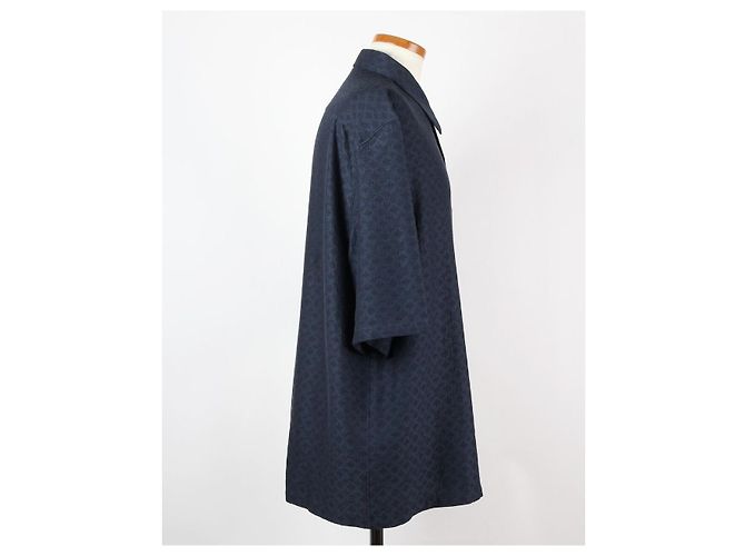 Louis Vuitton Mini Monogram Seidenmischung Hemd Navy XL Blau - Ansicht 4