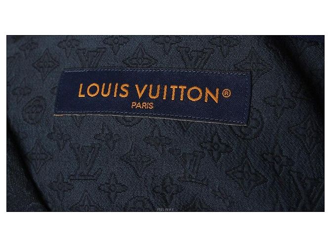 Louis Vuitton Mini Monogram Seidenmischung Hemd Navy XL Blau - Ansicht 7