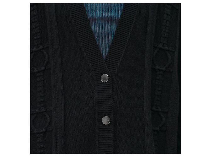 Hermès Wollstrickjacke mit Knöpfen für Damen schwarz - Ansicht 10