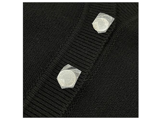 Hermès Wollstrickjacke mit Knöpfen für Damen schwarz - Ansicht 6