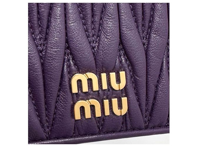 Miu Miu Matelassé-Ledergeldbörse Lila - Ansicht 6
