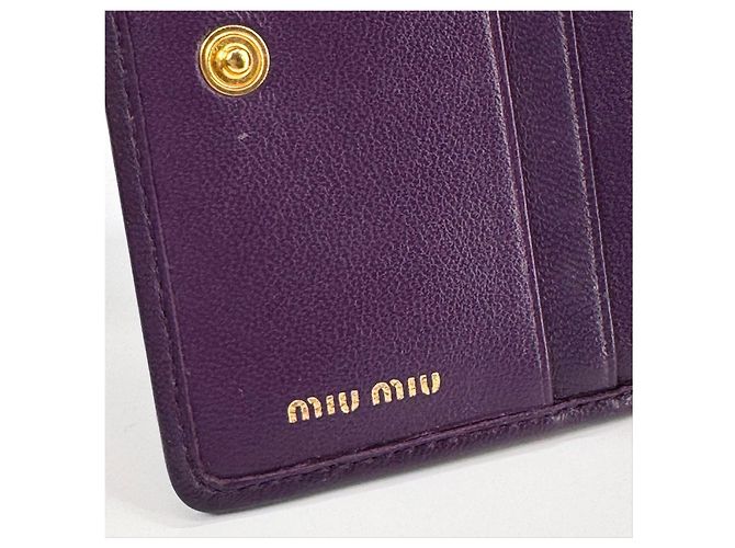 Miu Miu Matelassé-Ledergeldbörse Lila - Ansicht 9