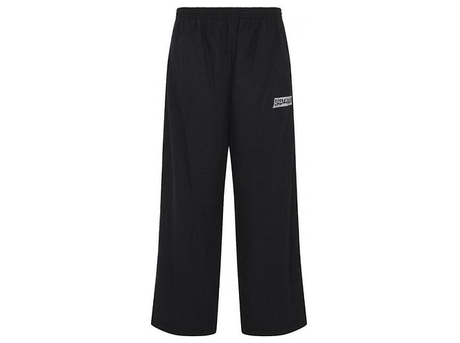 Balenciaga Pantaloni della tuta in cotone e nylon Nero - vista 5