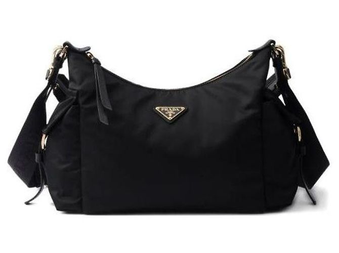Prada Esplora la borsa grande in nylon e pelle Nero - vista 4