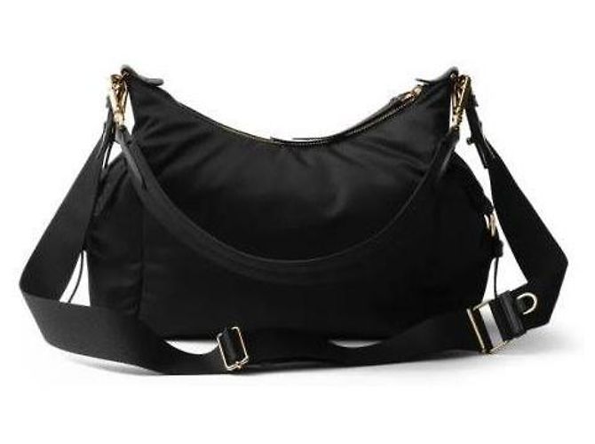Prada Esplora la borsa grande in nylon e pelle Nero - vista 5