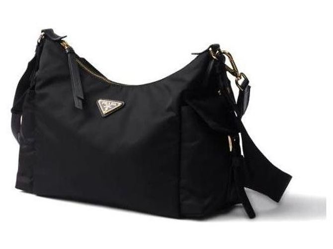 Prada Esplora la borsa grande in nylon e pelle Nero - vista 6