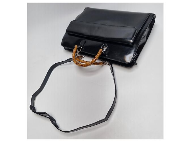 Bamboo Gucci Valigetta in Bambù Nera (Unisex, Articolo Raro) Nero - vista 10