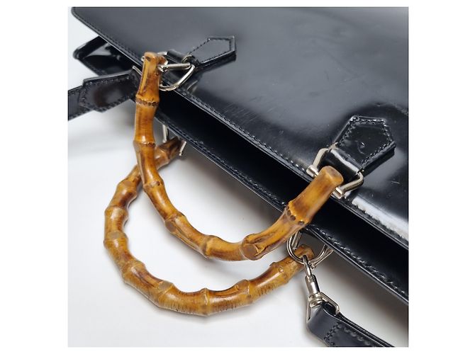 Bamboo Gucci Valigetta in Bambù Nera (Unisex, Articolo Raro) Nero - vista 12