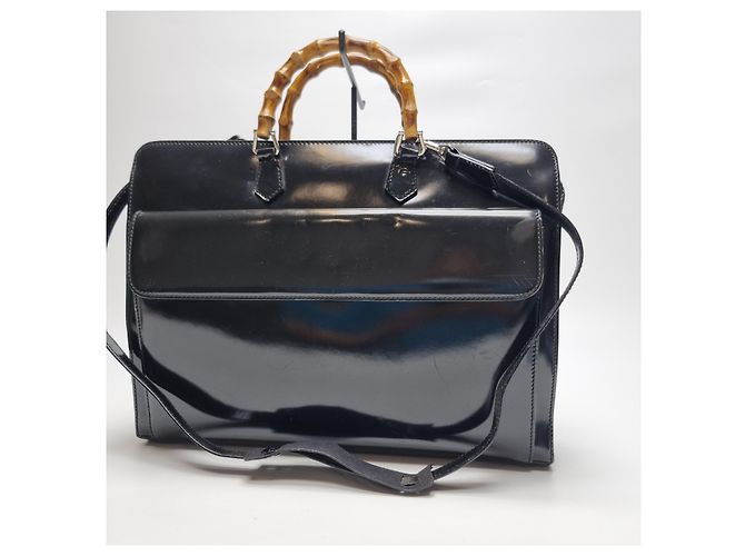 Bamboo Gucci Valigetta in Bambù Nera (Unisex, Articolo Raro) Nero - vista 3