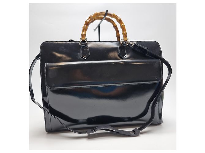 Bamboo Gucci Valigetta in Bambù Nera (Unisex, Articolo Raro) Nero - vista 4