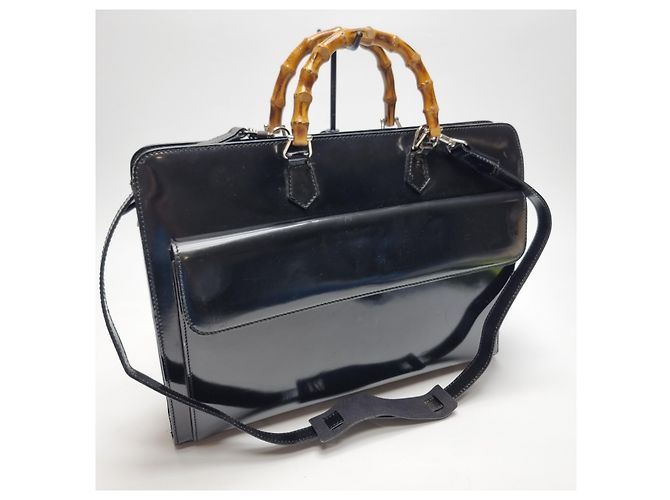 Bamboo Gucci Valigetta in Bambù Nera (Unisex, Articolo Raro) Nero - vista 5