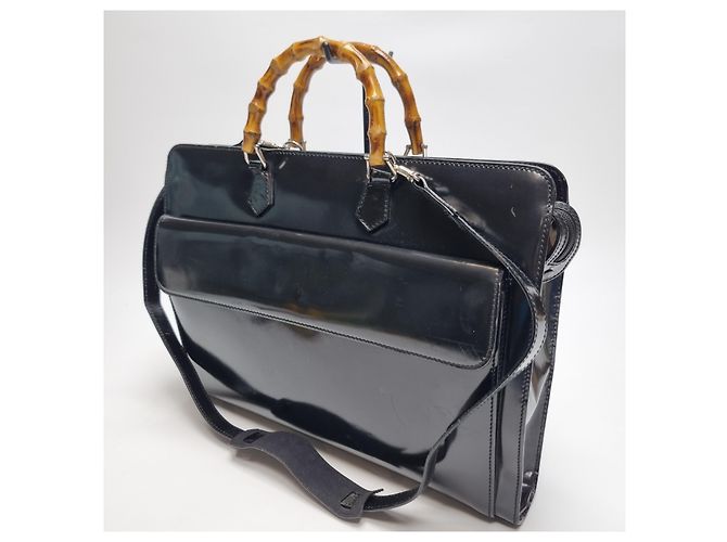 Bamboo Gucci Valigetta in Bambù Nera (Unisex, Articolo Raro) Nero - vista 6