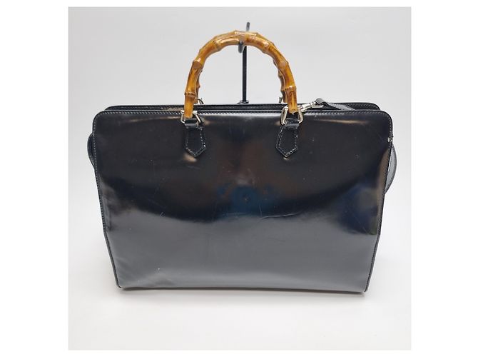 Bamboo Gucci Valigetta in Bambù Nera (Unisex, Articolo Raro) Nero - vista 9