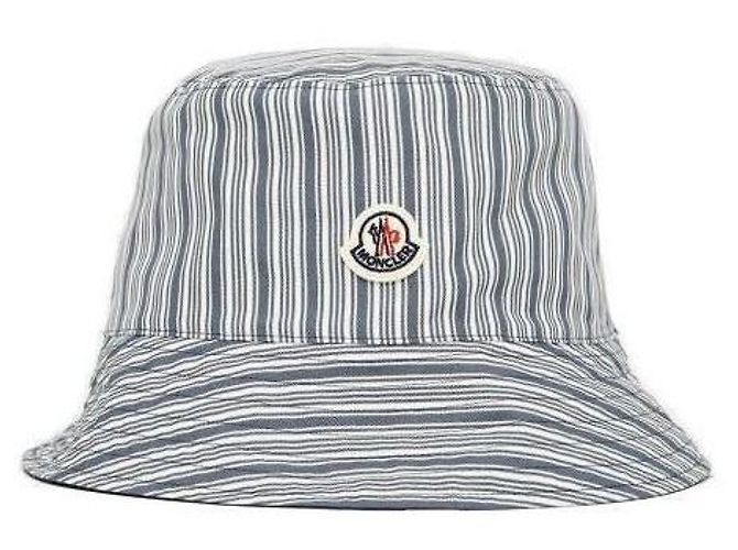Moncler Chapéu bucket de algodão listrado reversível - vista 4