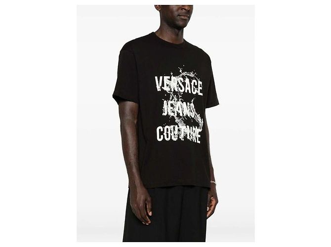 Versace Camiseta de jersey de algodão estampada Preto - vista 7