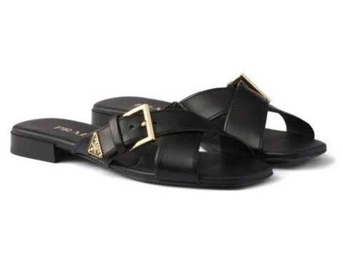 Prada Sandali in pelle incrociati - vista 5