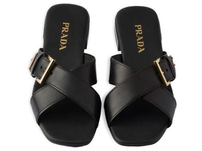 Prada Sandali in pelle incrociati - vista 7