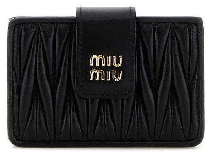 Miu Miu Tarjetero de piel Nappa Negro - vista 4