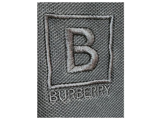 Burberry Polo a maniche corte con logo ricamato blu navy - vista 3