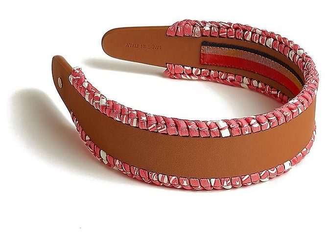 Hermès Cerchietto in seta Grace con motivo bandana zigzag Multicolore - vista 4