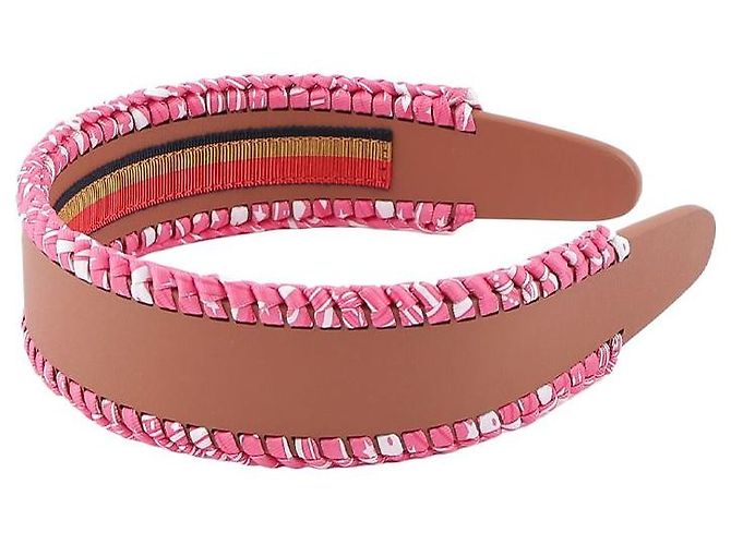 Hermès Cerchietto in seta Grace con motivo bandana zigzag Multicolore - vista 6