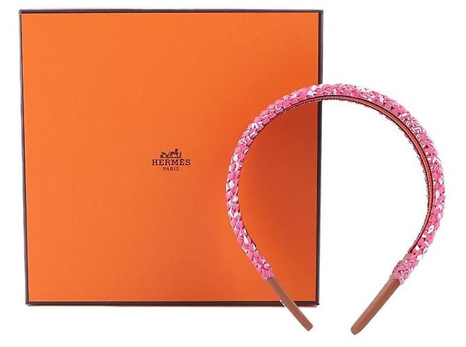 Hermès Cerchietto in seta Grace con motivo bandana zigzag Multicolore - vista 8