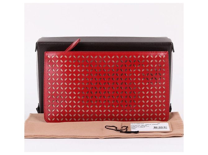 Alaïa Mini clutch rossa con taglio laser Rosso - vista 9