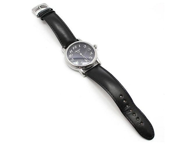 Montblanc Relógio Meisterstück Star Date Quartz com pulseira de couro Preto - vista 3