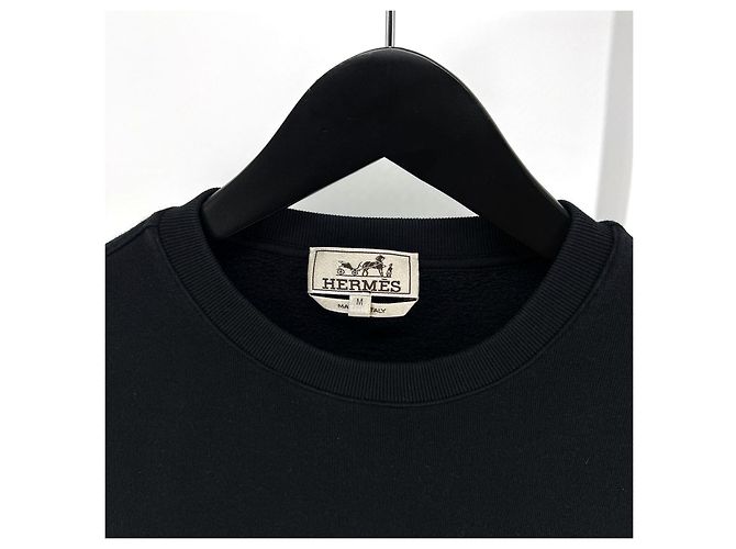 Hermès Dragon Leather Patch Logo Sweatshirt Black - view 3