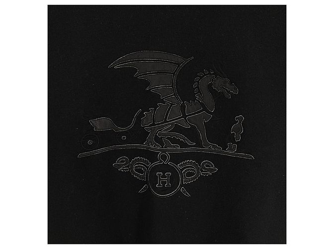 Hermès Dragon Leather Patch Logo Sweatshirt Black - view 4